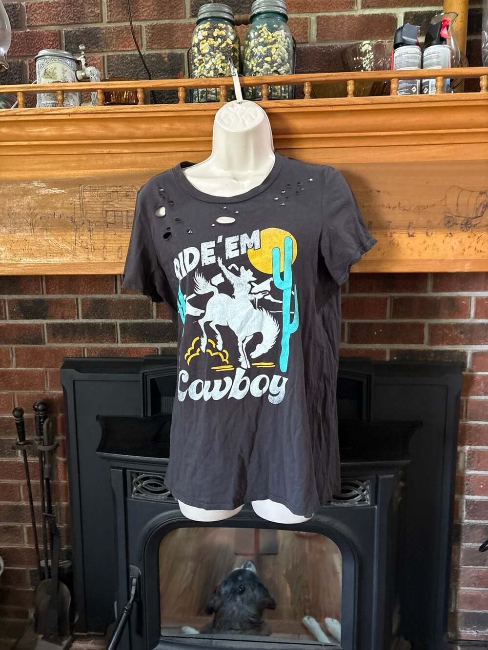 EUC Zutter USA Women's Black Cowboys and Country Music T-Shirt Large
